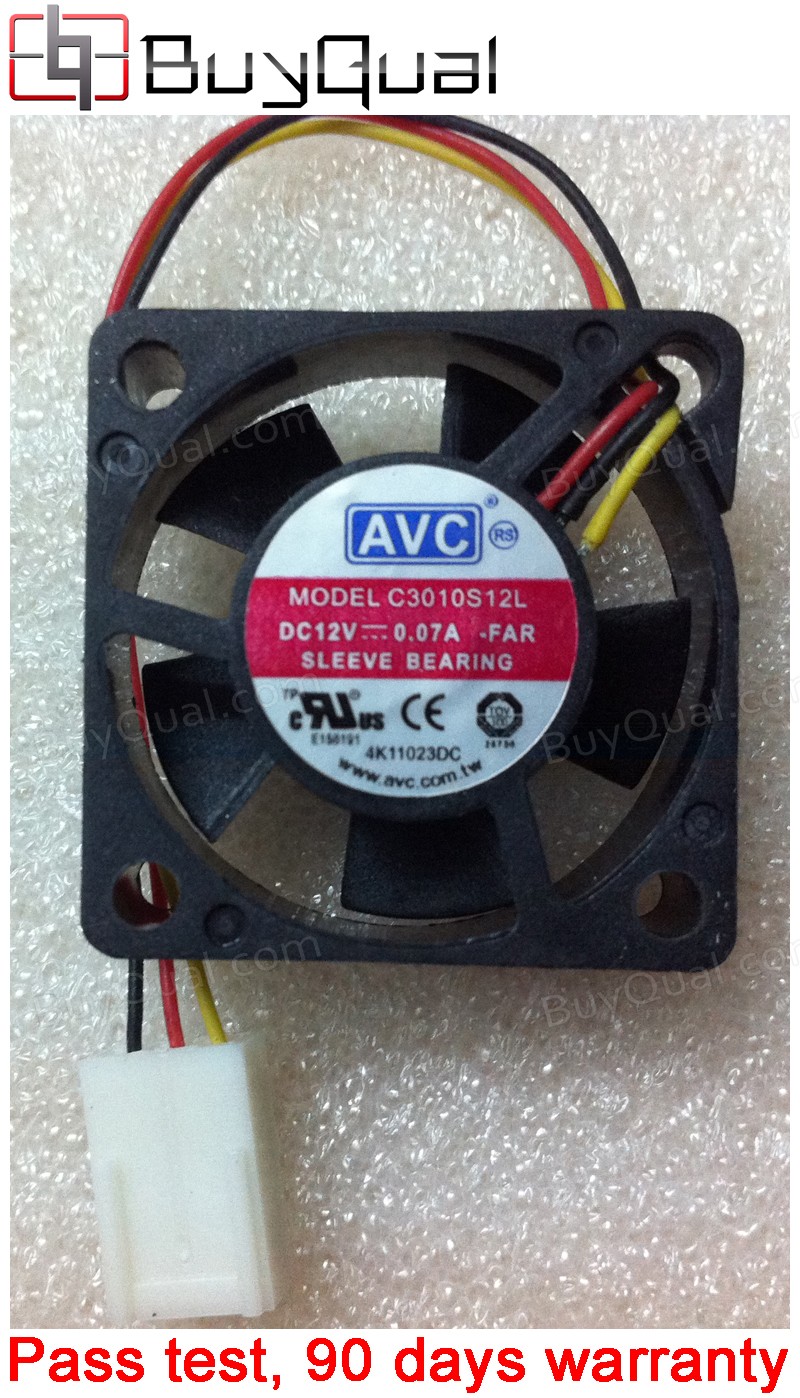 AVC C3010S12L 12V 0.07A 3wires Cooling Fan