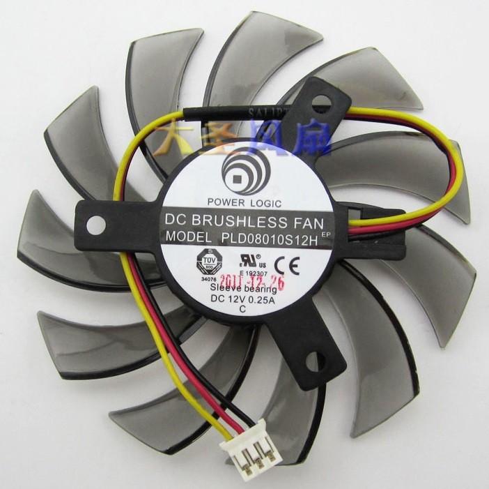 POWER LOGIC PLD08010S12H 12V 0.25A 2wires Cooling Fan