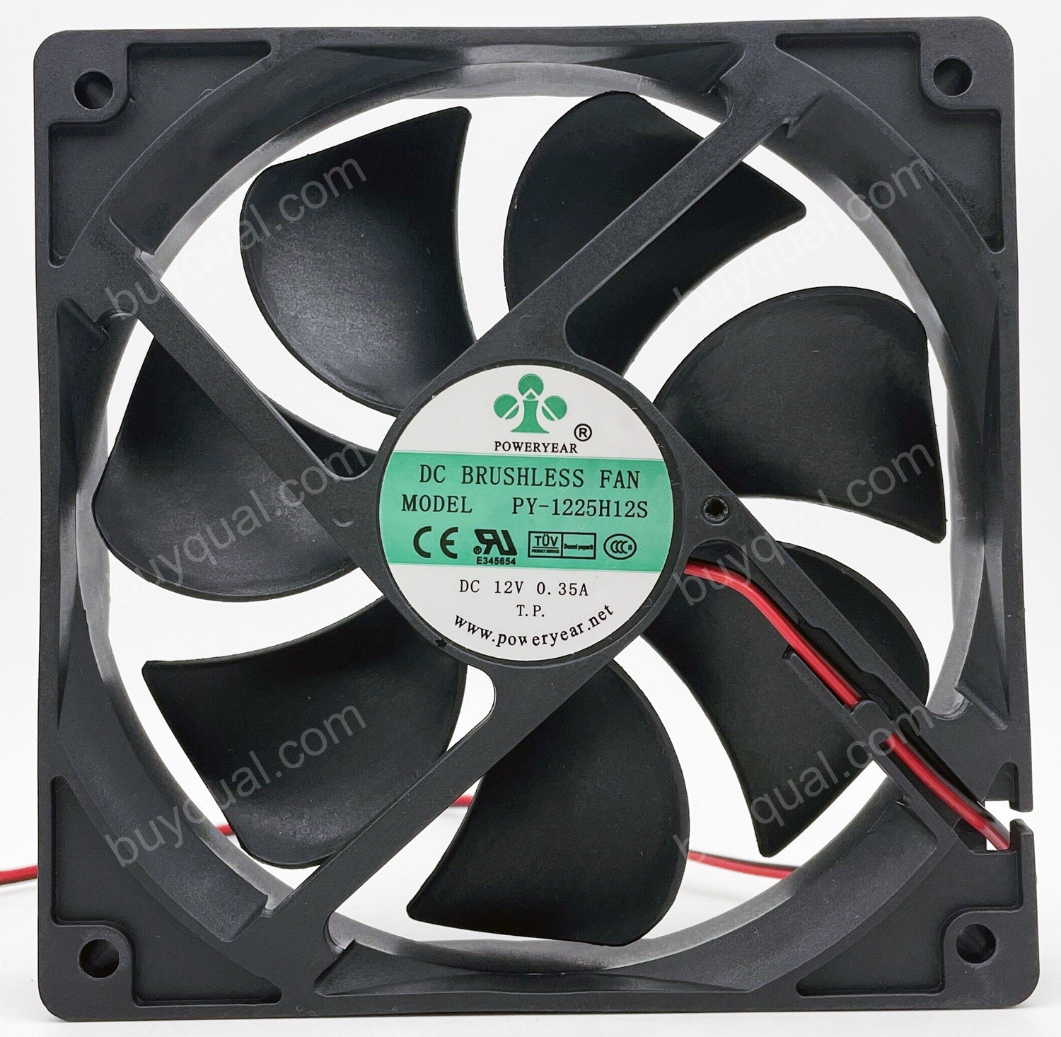 POWERYEAR PY-1225H12S 12V 0.35A 2wires Cooling Fan 