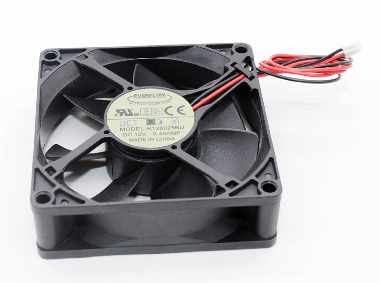 EVERFLOW R128025BU 12V 0.40A 2wires Cooling Fan