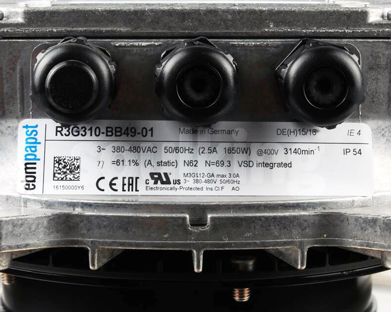 Ebmpapst R3G310-BB49-01 380-480V 2.5A 1650W Cooling Fan