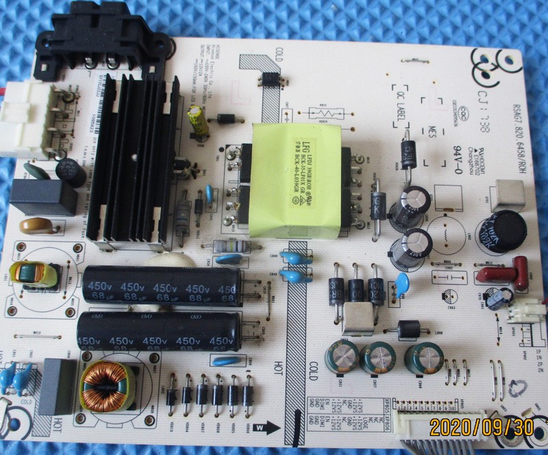 Hisense RSAG7.820.6458/ROH 203704 CQC13134095636 Power Supply /LED Board