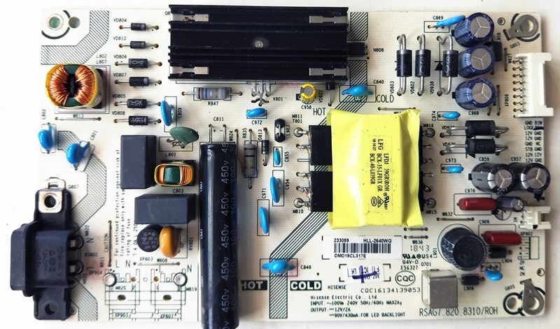 Hisense RSAG7.820.8310/ROH HLL-2640WG Power Supply/LED Driver Board for HZ43A55