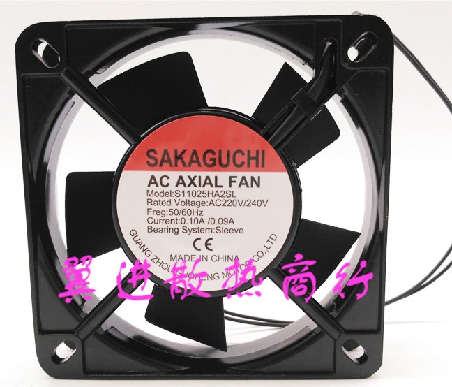 SAKAGUCHI S11025HA2SL 220/240V 0.10/0.09A 2wires Cooling Fan 