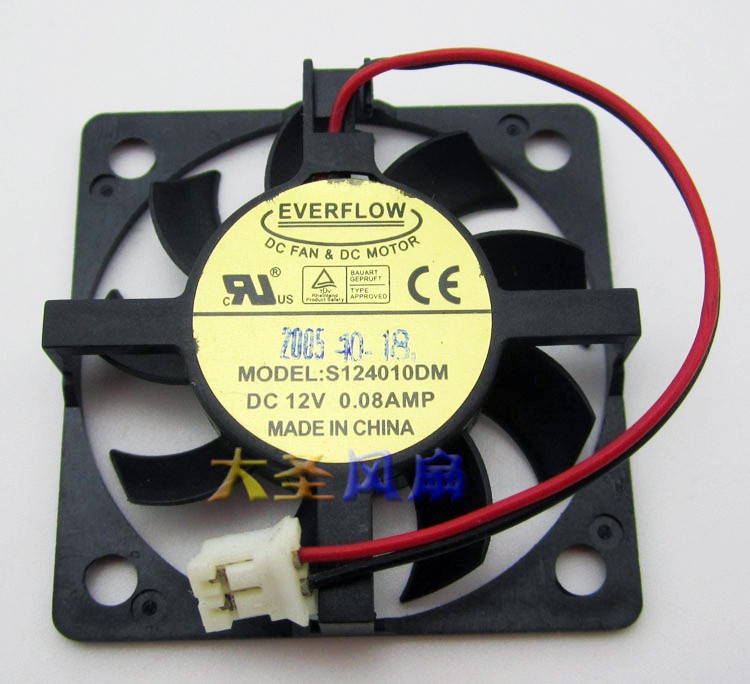 EVERFLOW S124010DM 12V 0.08A 2wires Cooling Fan