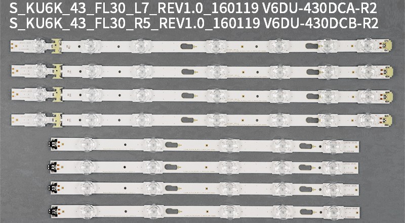 Samsung S_KU6K_43_FL30_L7_REV1.0_160119 LED Backlight Strips for UE43KU6000 UE43MU7000 - 8 Strips
