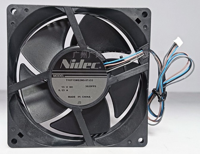 NIDEC T10T13MS2M5-57J33 13V 0.53A 4wires Cooling Fan 