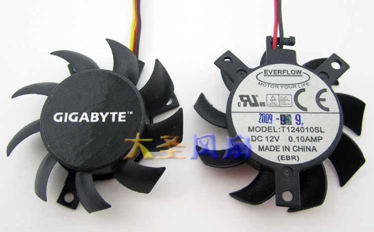 EVERFLOW T124010SL 12V 0.10A 2wires Cooling Fan