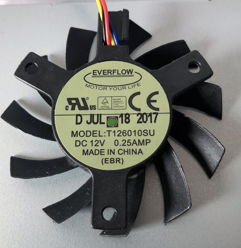 EVERFLOW T126010SU 12V 0.25A 4wires Cooling Fan