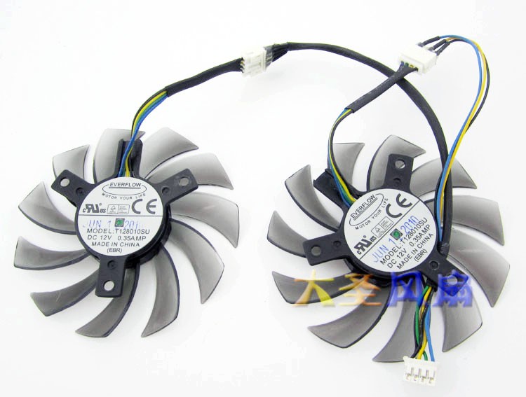 EVERFLOW T128010SU 12V 0.35A 4 Wires Cooling Fan 