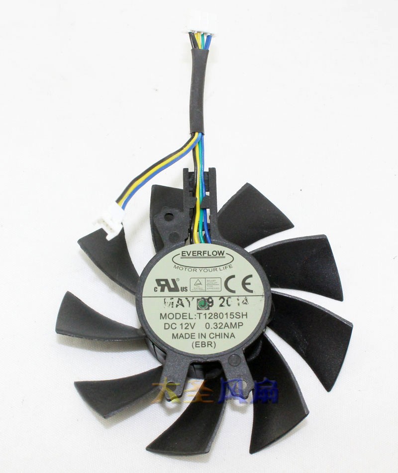 EVERFLOW T128015SH 12V 0.32A 3wires Cooling Fan