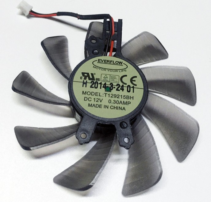 EVERFLOW T129215BH 12V 0.30A 4wires Cooling Fan