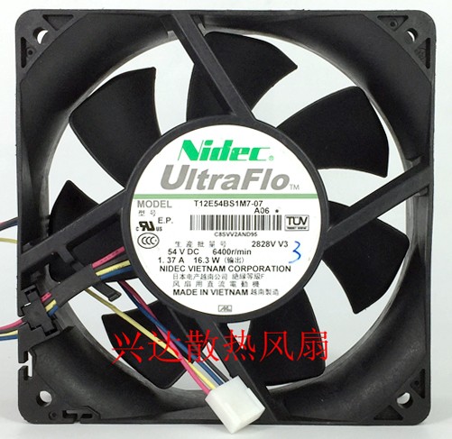 Nidec T12E54BS1M7-07 A06 54V 1.37A 4wires Cooling Fan