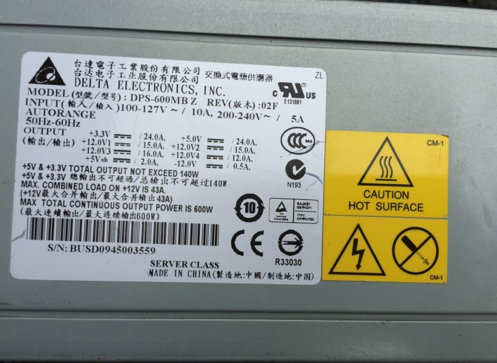 Delta DPS-600MB Z 600W IPC Server Power Supply 