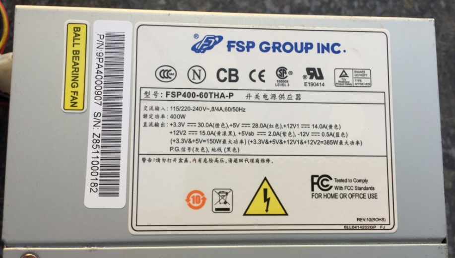 FSP FSP400-60THA-P 400W IPC Server Power Supply 
