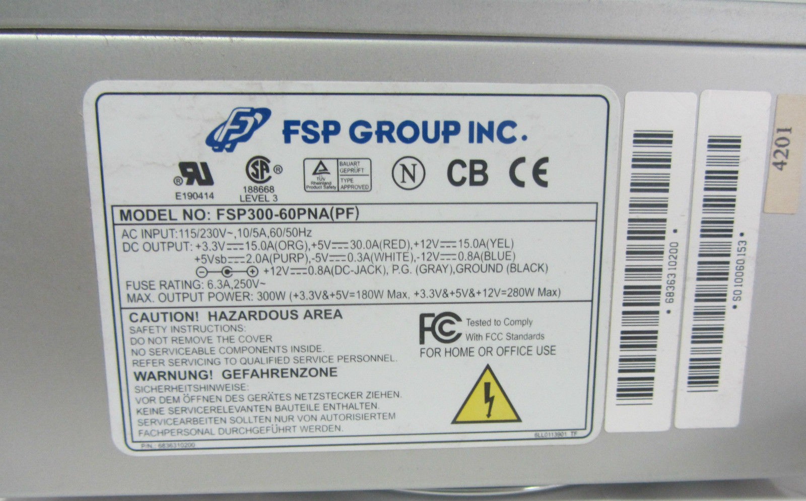 FSP FSP300-60PNA 300W IPC Server Power Supply 