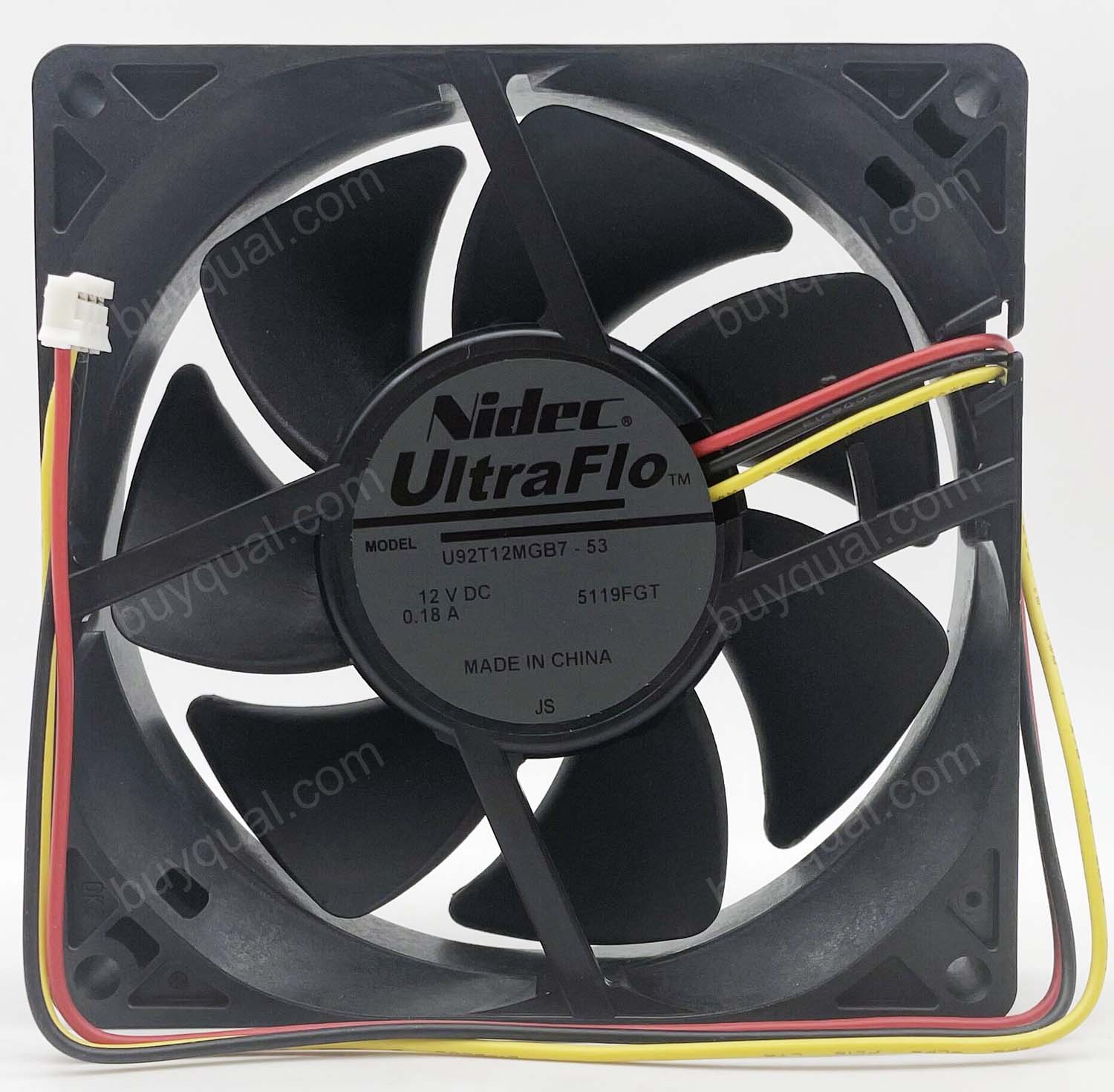 NIDEC U92T12MGB7-53 U92T12MGB7-53Z401 12V 0.18A 3wires Cooling Fan