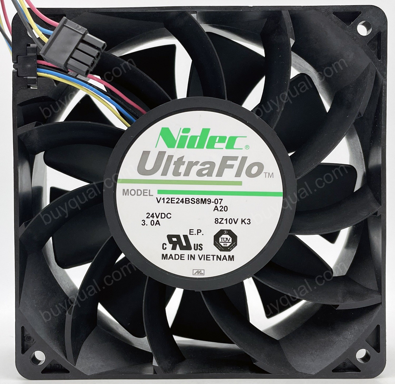 NIDEC V12E24BS8M9-07 24V 3.0A 4wires Cooling Fan 