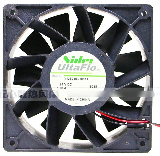 Nidec V12E24BUM9-51 24V 1.70A 2wires Cooling Fan