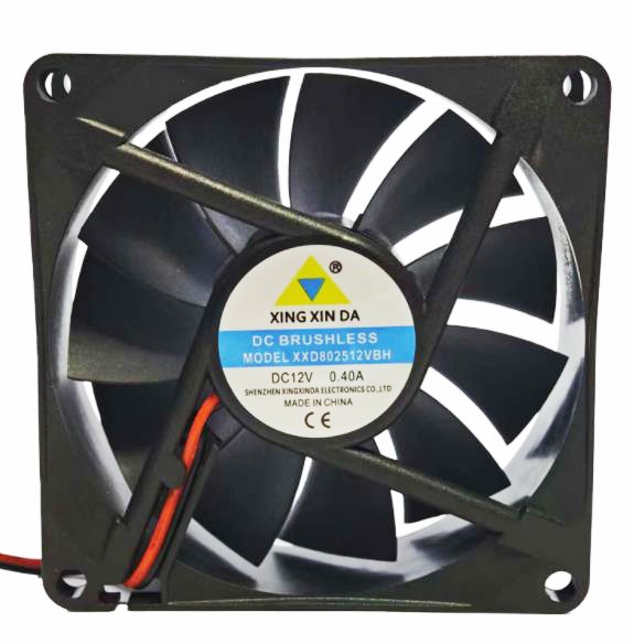 XING XIN DA XXD802512VBH 12V 0.40A 2wires Cooling Fan 