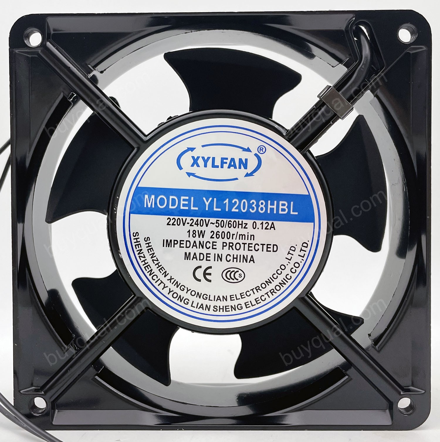 XYLFAN YL12038HBL 220/240V 0.12A 2wires cooling fan