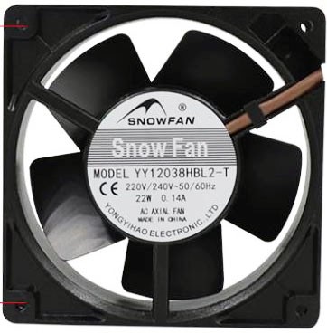 SNOWFAN YY12038HBL2-T 220/240V 0.14A 22W 2wires Cooling Fan 