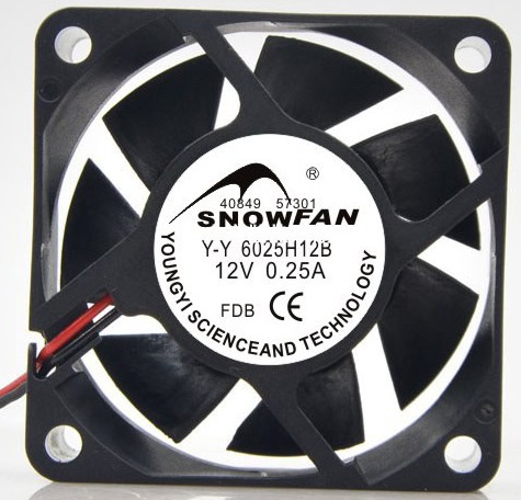 SNOWFAN YY6025H12B 12V 0.42A 2wires Cooling Fan 