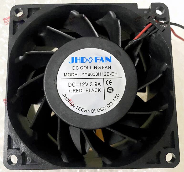 JHD FAN YY8038H12B-EH 12V 3.9A 2wires Cooling Fan