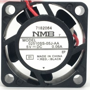 NMB 02510SS-05J-AA 5V 0.06A 2wires Cooling Fan