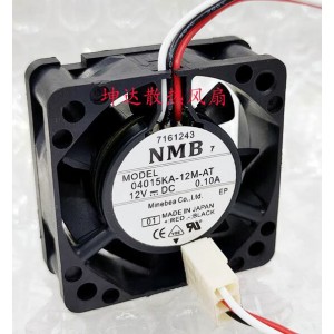NMB 04015KA-12M-AT 12V 0.10A 3wires Cooling Fan