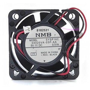 NMB 04020VA-05P-AA 5V 0.51A 2wires Cooling Fan