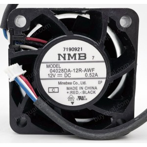 NMB 04028DA-12R-AWF 12V 0.52A 4wires Cooling Fan