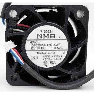NMB 04028DA-12R-BWF 04028DA-12R-AWF 12V 0.52A 4wires Cooling Fan