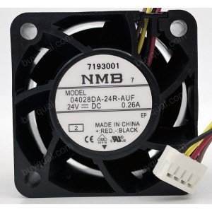 NMB 04028DA-24R-AUF 24V 0.26A 4wires Cooling Fan - New