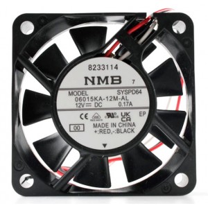 NMB 06015KA-12M-AL 12V 0.17A 3wires Cooling Fan 