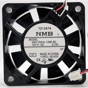 NMB 06015KA-12M-BL 12V 0.17A 3wires Cooling Fan