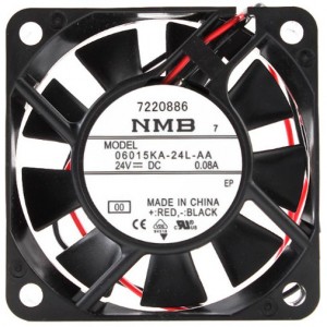 NMB 06015KA-24L-AA 06015KA24LAA 24V 0.08A 2wires Cooling Fan 