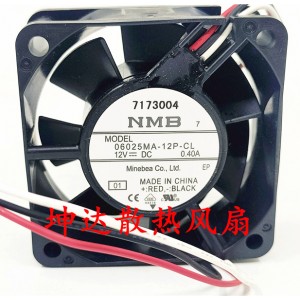 NMB 06025MA-12P-CL 12V 0.40A 3wires Cooling Fan 