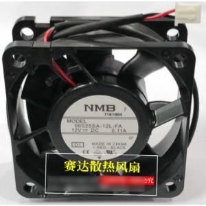 NMB 06025SA-12L-FA 12V 0.11A 2wires Cooling Fan