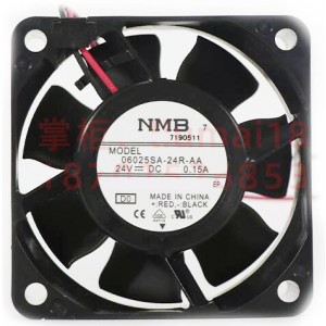 NMB 06025SA-24R-AA 24V 0.15A 2wires Cooling Fan