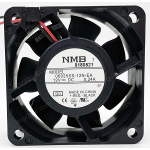 NMB 06025SS-12N-EA 12V 0.24A 2wires Cooling Fan
