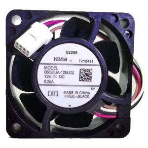 NMB 06025UA-12M-CU 12V 0.25A  4wires Cooling Fan