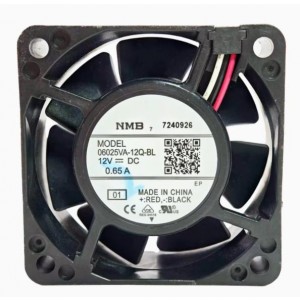 NMB 06025VA-12Q-BL 12V 0.65A 3wires Cooling Fan 