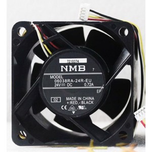 NMB 06038RA-24R-EU 24V 0.72A 4wires Cooling Fan