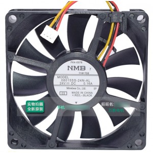 NMB 08015SS-24N-AL 24V 0.16A 3wires cooling fan