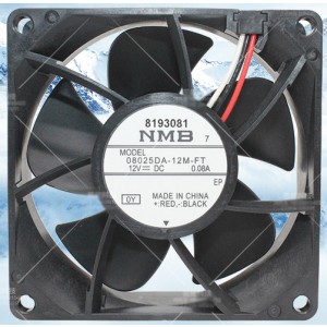 NMB 08025DA-12M-FT 12V 0.08A 3wires Cooling Fan