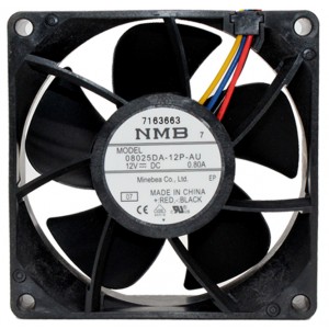 NMB 08025DA-12P-AU 12V 0.8A 4wires Cooling Fan