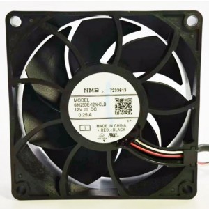 NMB 08025DE-12N-CLD 12V 0.25A 3wires Cooling Fan 