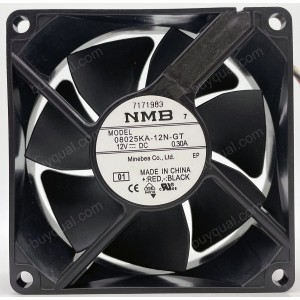 NMB 08025KA-12N-GT 12V 0.3A 3wires Cooling Fan - IP68