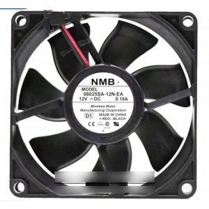 NMB 08025SA-12N-EA 12V 0.18A 2wires Cooling Fan
